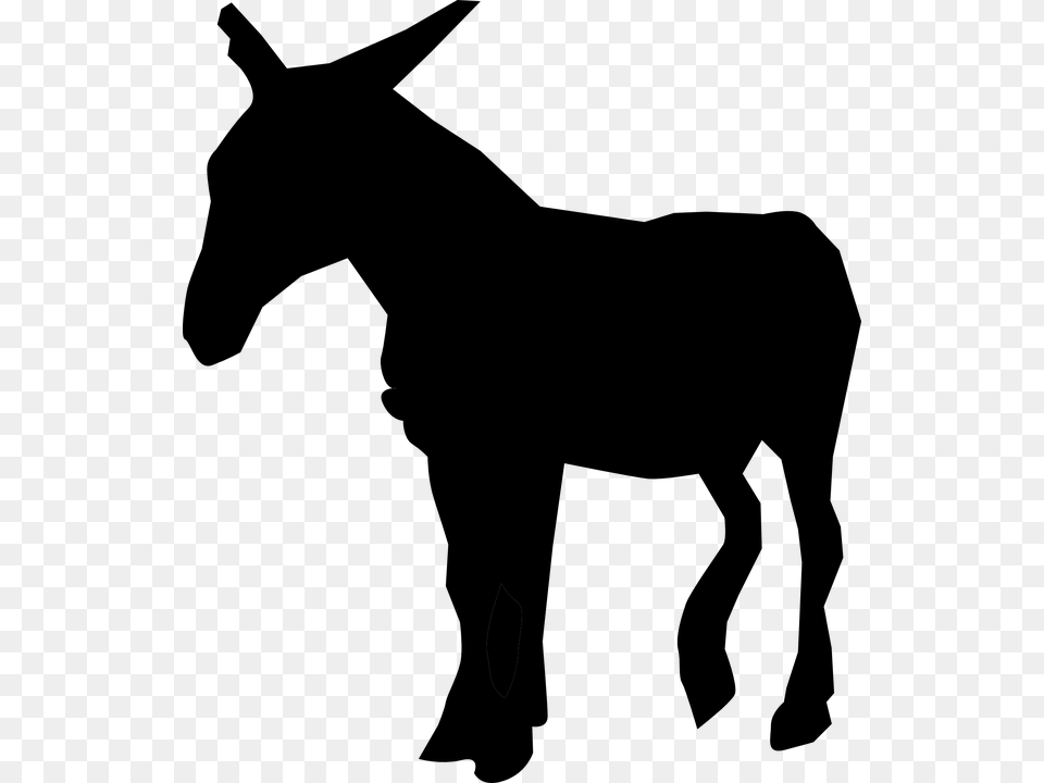 Donkey Black Clipart, Gray Free Png Download