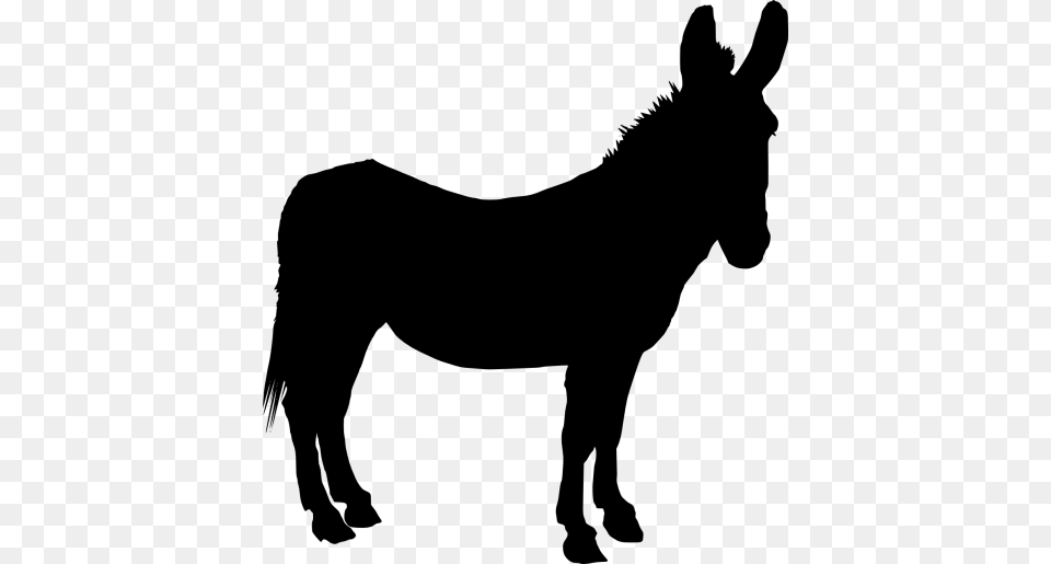 Donkey Clipart Silhouette, Gray Free Transparent Png