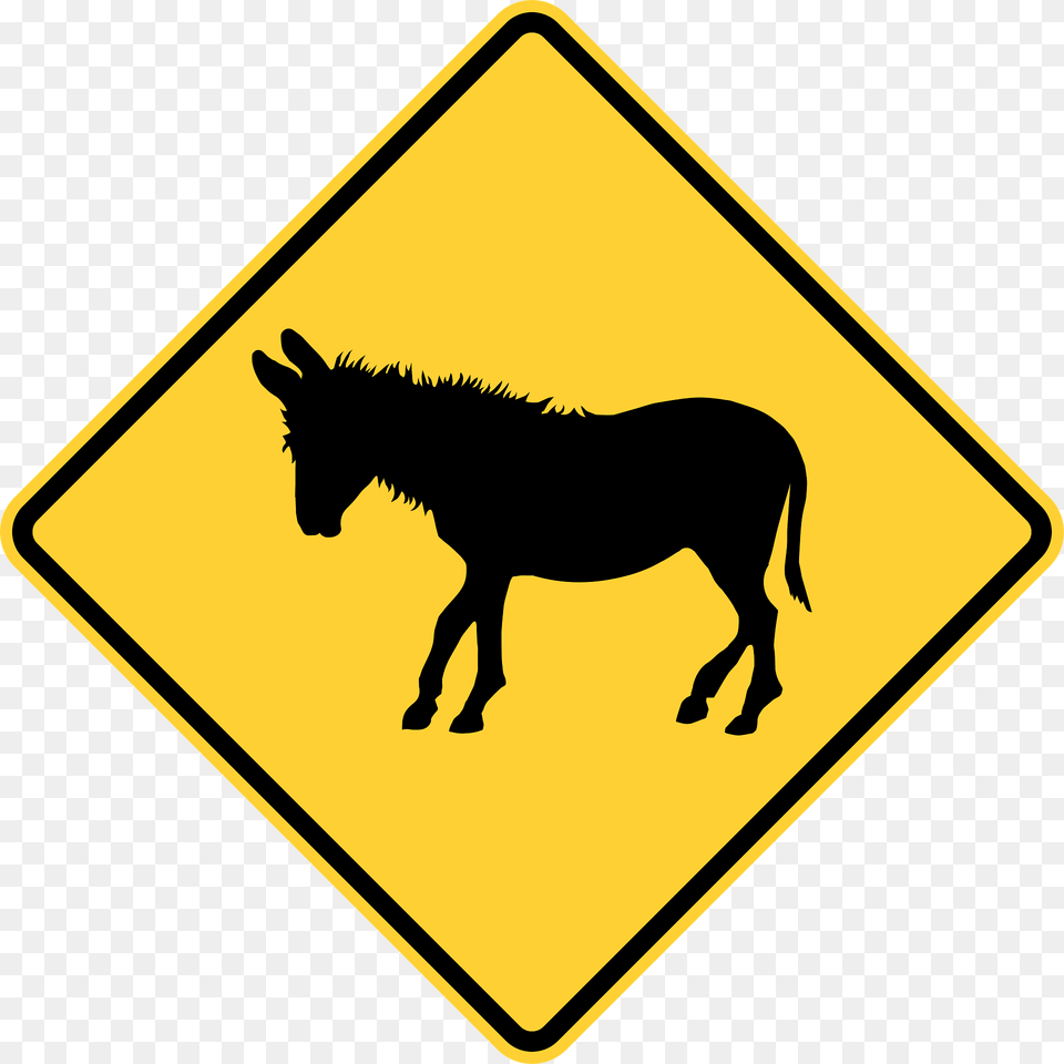 Donkey Crossing Clipart, Sign, Symbol, Animal, Horse Png Image