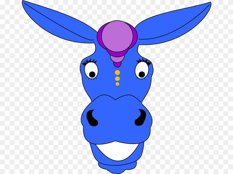Donkey Head Donkey Blue, Animal, Mammal, Deer, Wildlife Png