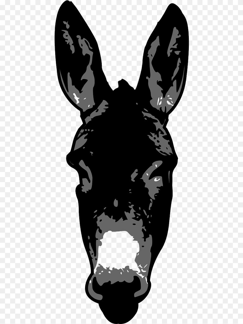 Donkey Head Silhouette, Animal, Mammal, Person, Stencil Free Transparent Png