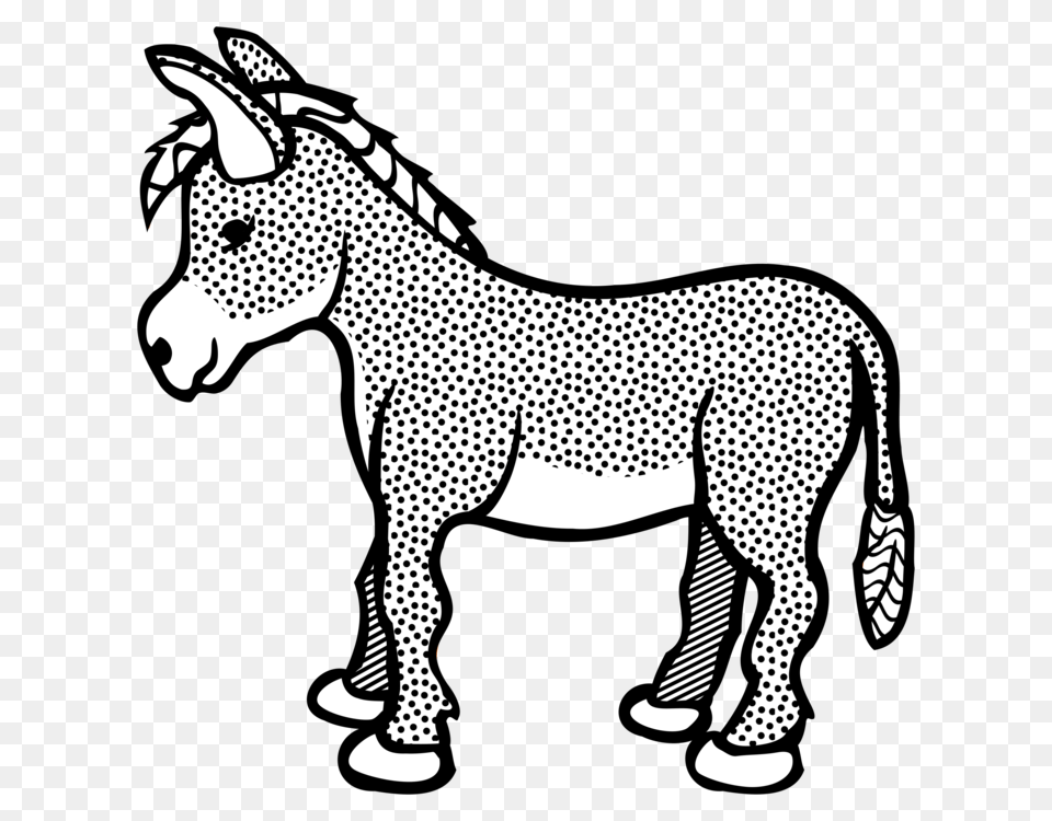Donkey Horse Drawing Shrek Mule, Animal, Mammal, Cattle, Cow Free Transparent Png