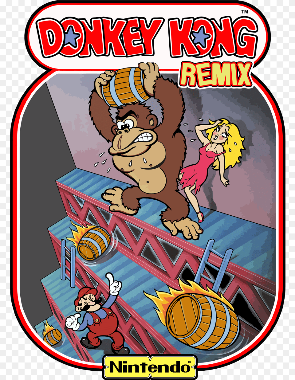 Donkey Kong Arcade Game Poster, Book, Comics, Publication, Baby Free Png
