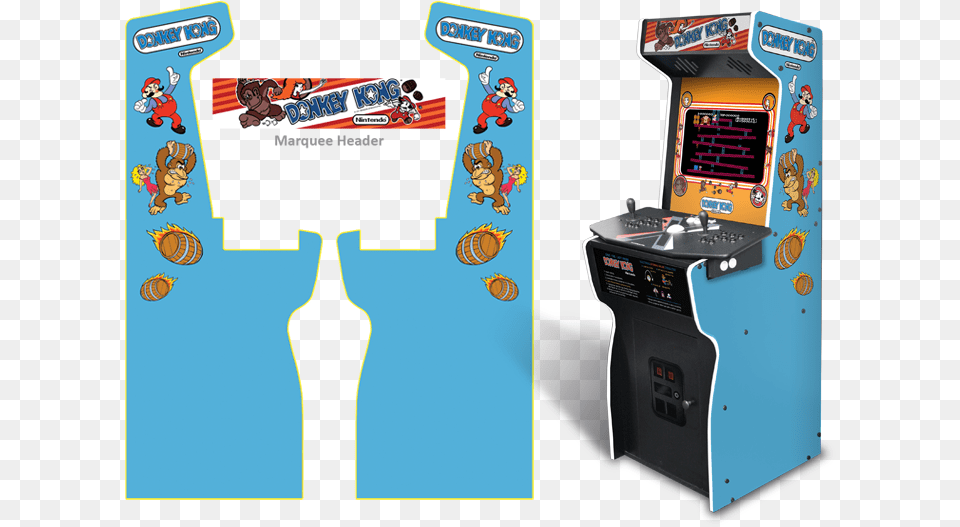 Donkey Kong Arcade Red Cabinet, Arcade Game Machine, Game, Person, Gas Pump Free Png