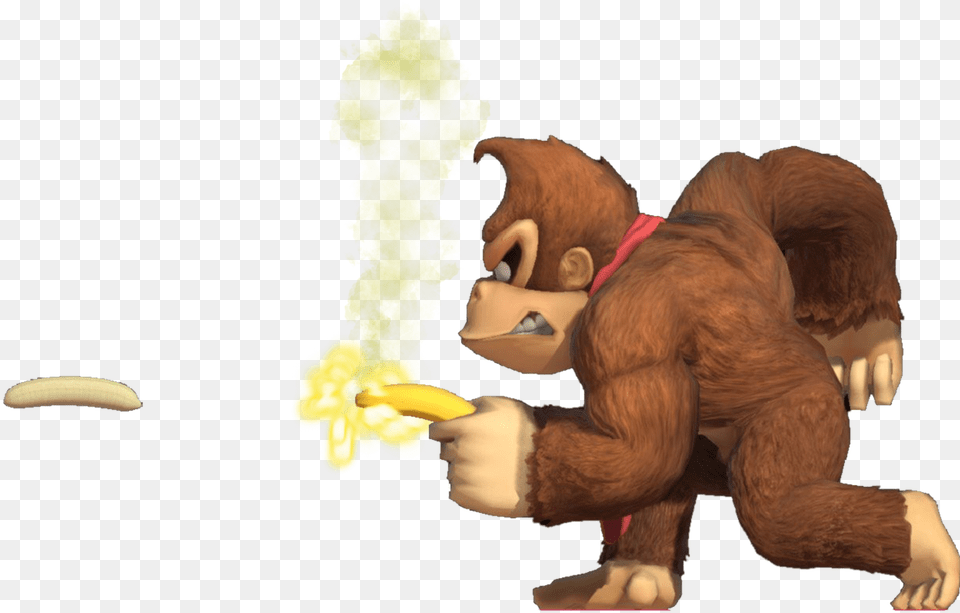 Donkey Kong Banana Gun Donkey Kong With Banana, Baby, Person, Face, Head Free Png