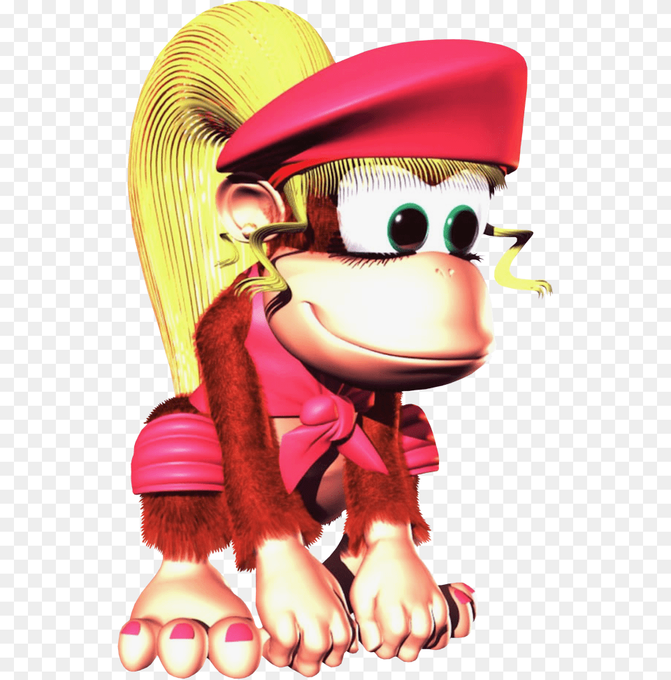 Donkey Kong Country Dixie, Baby, Person, Cartoon, Face Free Png Download