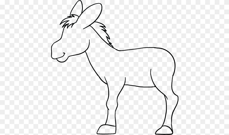 Donkey Outline, Animal, Mammal, Person, Horse Free Png