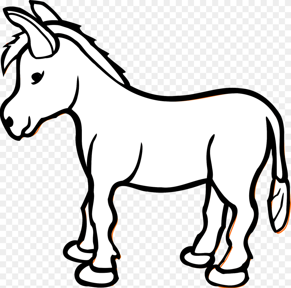 Donkey Outline Clipart, Animal, Mammal, Horse, Kangaroo Free Transparent Png