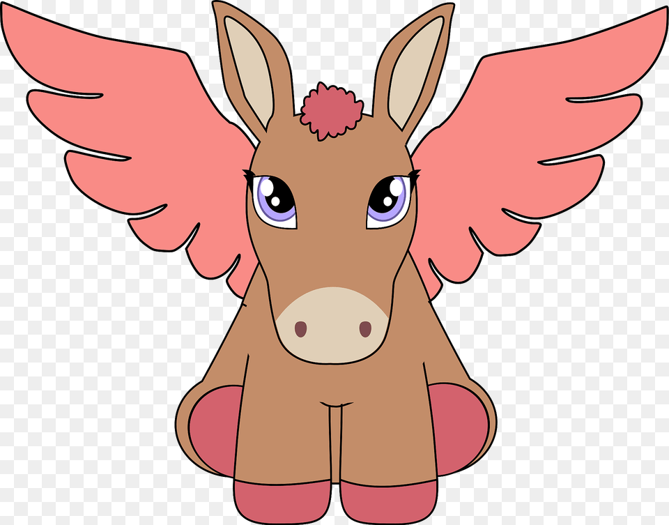 Donkey Pegasus Clipart, Animal, Deer, Mammal, Wildlife Png