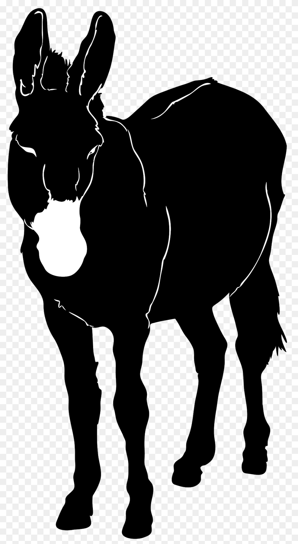 Donkey Silhouette 02 Clipart, Animal, Mammal, Adult, Male Png Image