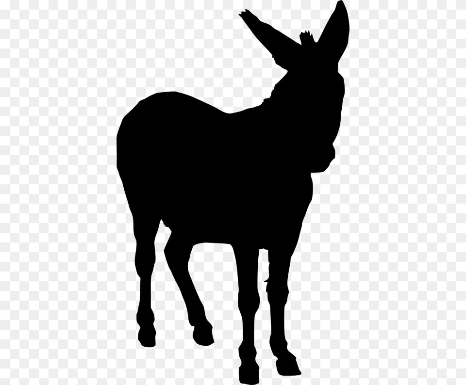 Donkey Silhouette, Animal, Mammal, Person Png Image