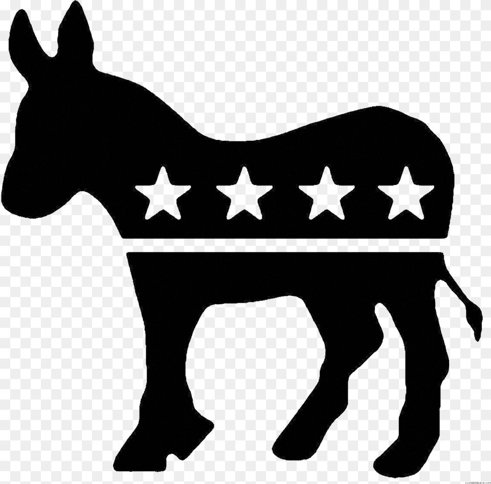 Donkey United States Democratic Party Political Party Democrat Black And White, Silhouette, Animal, Mammal, Adult Free Transparent Png