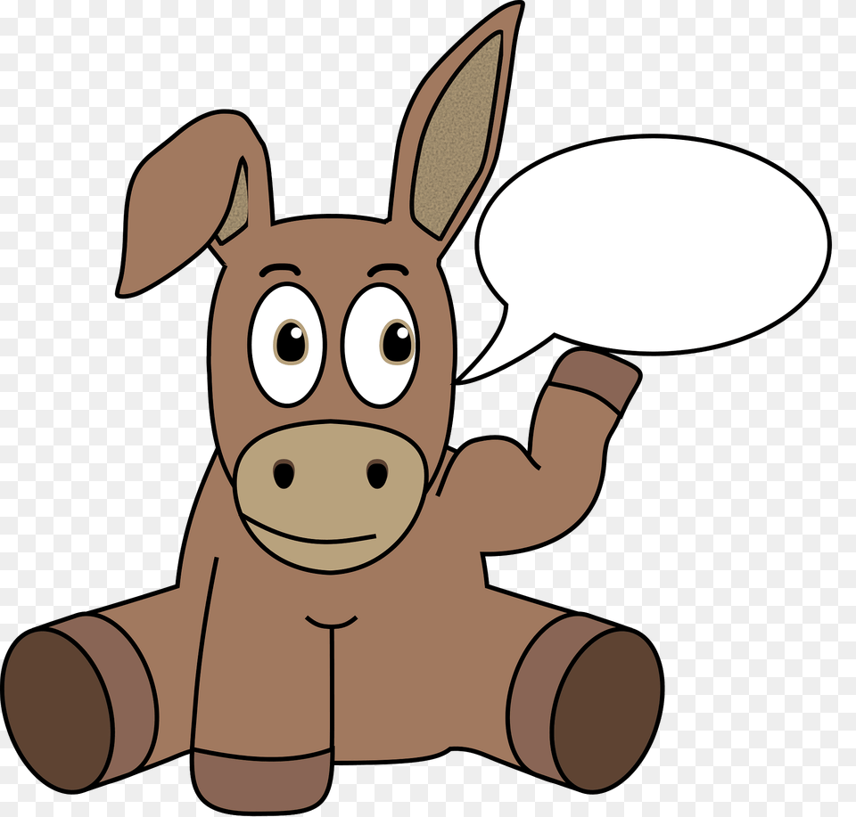 Donkey With A Blank Thought Bubble Clipart, Cutlery, Spoon, Animal, Mammal Free Png