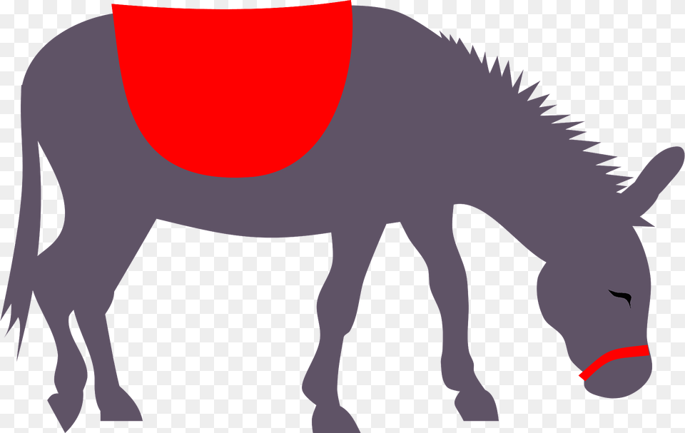 Donkey With Red Saddle Clipart, Animal, Mammal, Fish, Sea Life Png Image