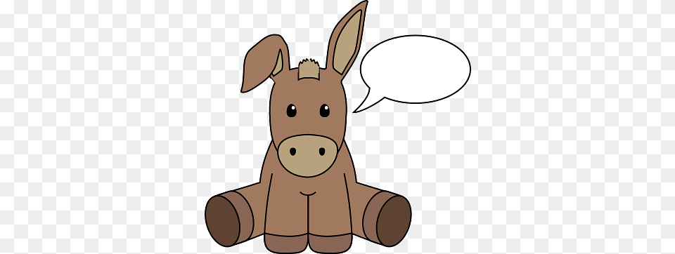 Donkey With Speech Bubble, Animal, Mammal, Bear, Wildlife Free Transparent Png
