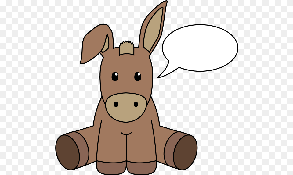 Donkey With Speech Bubble Vector Image Cartoon Animals With A Thought Bubble, Animal, Mammal, Wildlife, Bear Png