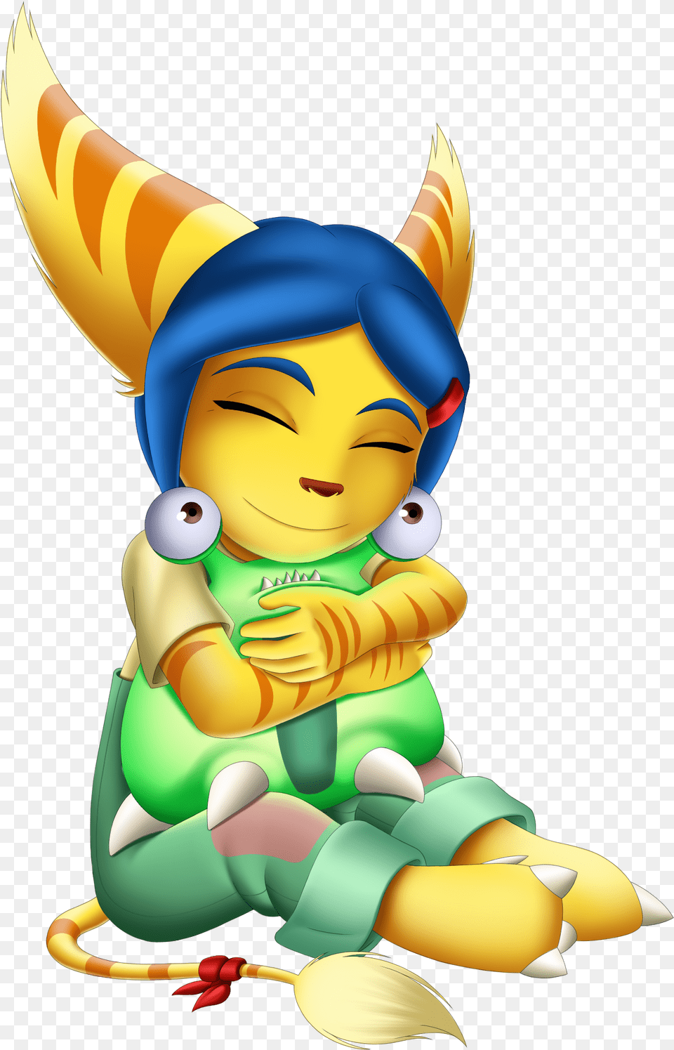 Donna And The Little Alien Donna Ratchet And Clank, Baby, Person, Art, Face Free Transparent Png