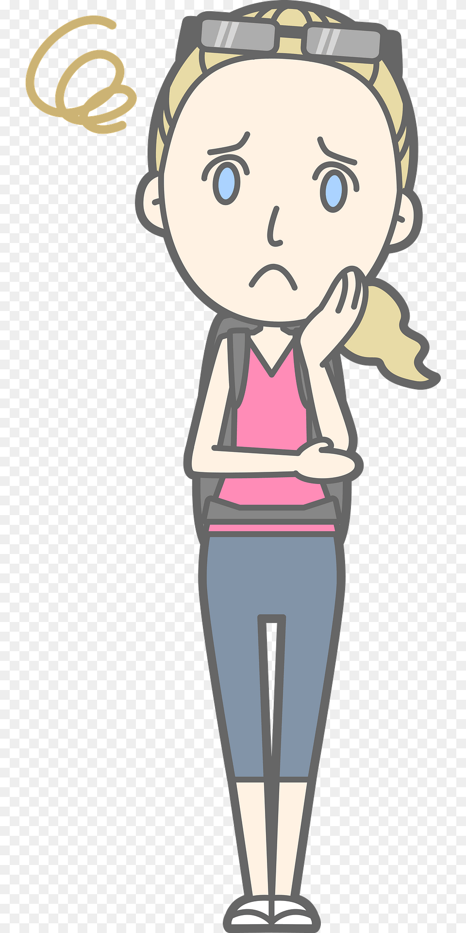 Donna Woman Backpacker Is Troubled Clipart, Book, Comics, Person, Publication Free Png