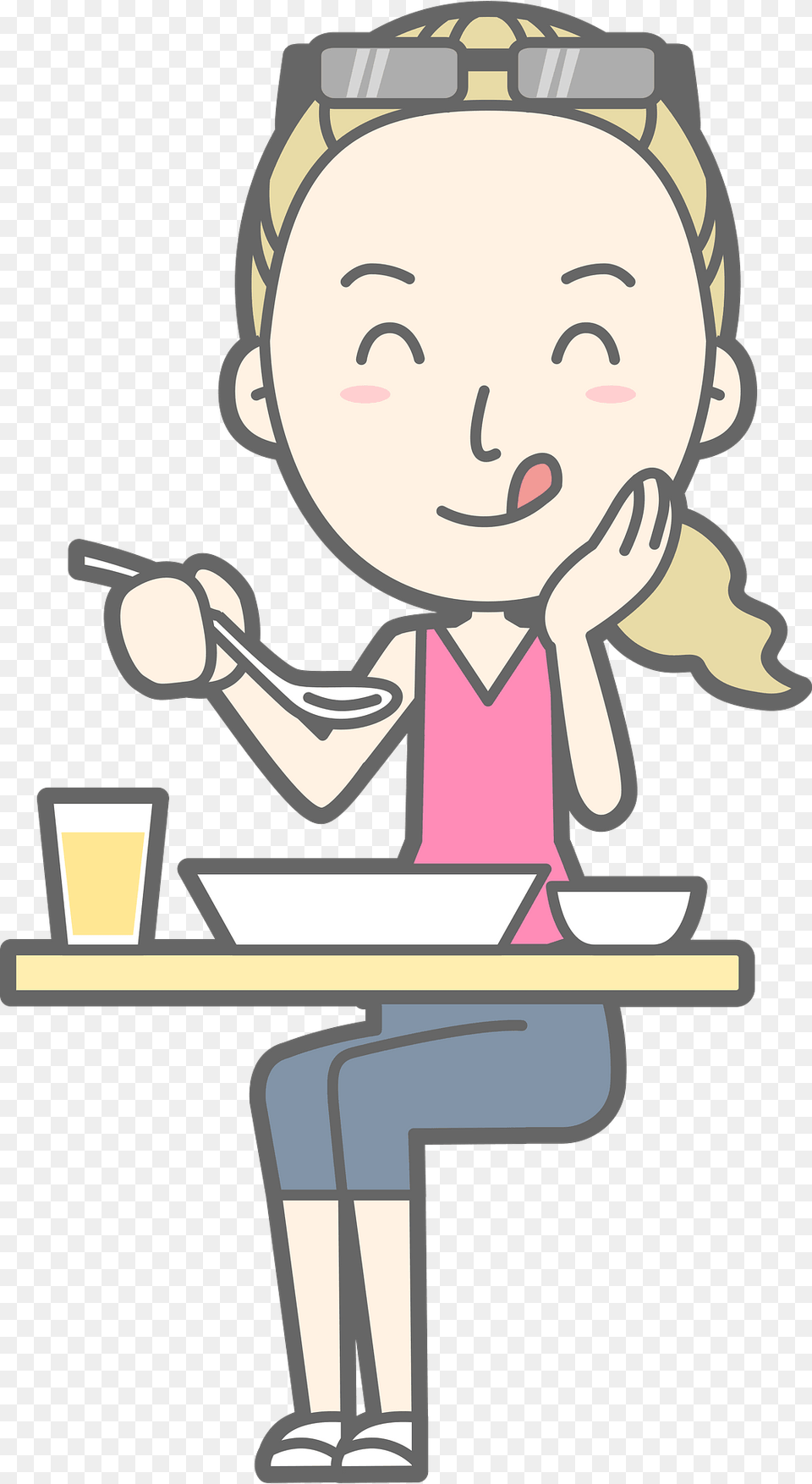 Donna Woman Is Eating A Delicious Meal Clipart, Cutlery, Face, Head, Person Png