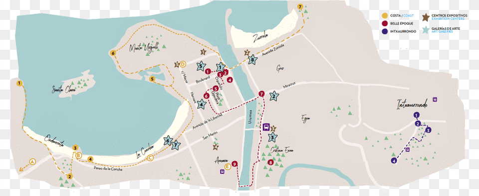 Donostia 3 Recorridos Escultoricos Map, Chart, Plot, Outdoors, Land Free Png Download