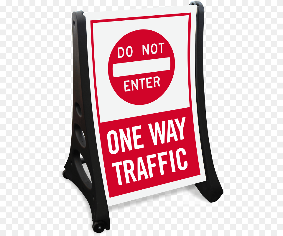 Dont Enter One Way Traffic Portable Sidewalk Sign Sku K Roll, First Aid, Fence, Text Png