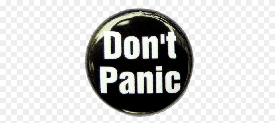 Dont Panic Black Button, Symbol, Badge, Logo, Ball Free Png