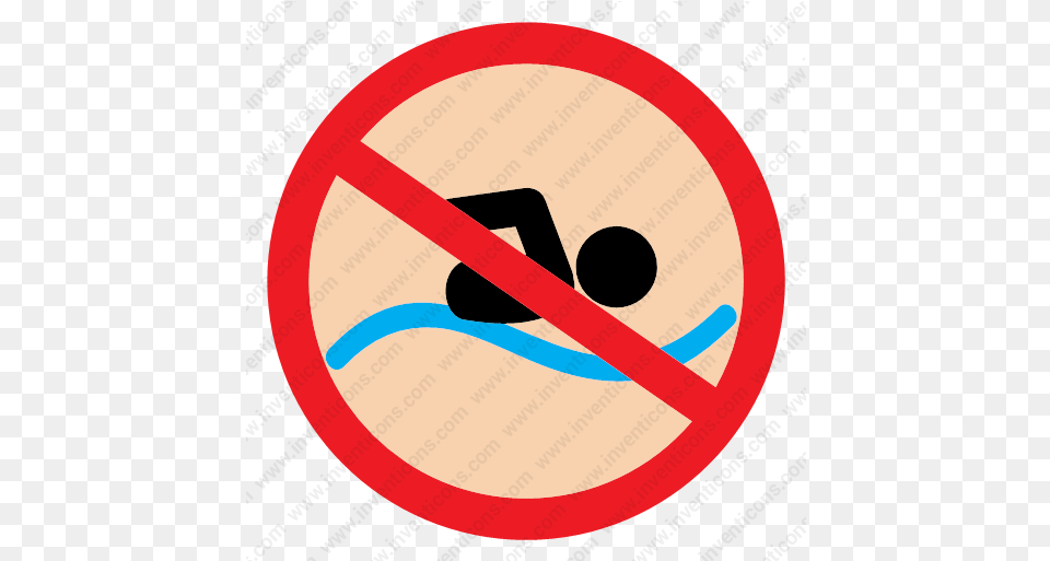 Donu0027t Swimming Vector Icon Inventicons Circle, Symbol, Sign, Road Sign, Disk Png