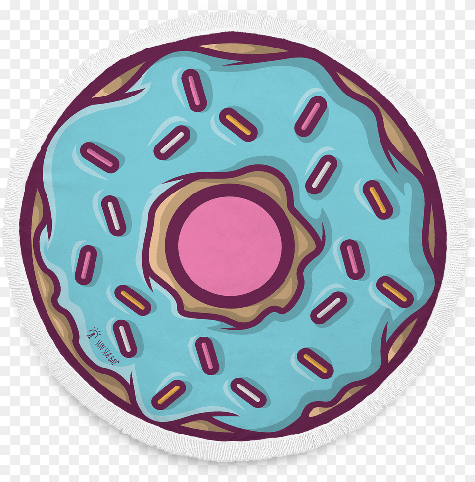 Donut Beach Blanket Circle, Home Decor, Food, Sweets, Pattern Png Image