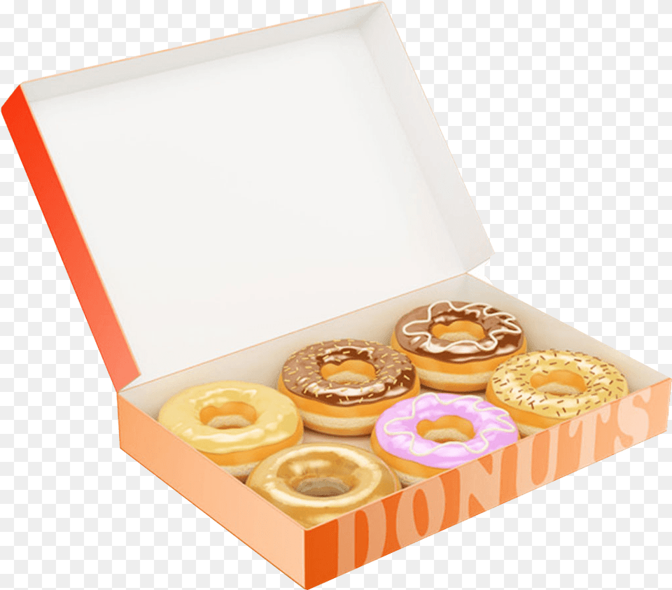 Donut Box, Bread, Food, Sweets, Bagel Png Image