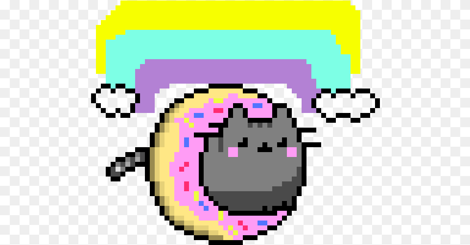 Donut Cat Pixel Art, Berry, Food, Fruit, Plant Png Image