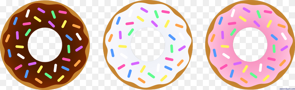 Donut Chocolate Vanilla Strawberry Clipart Donuts Clipart, Food, Sweets, Sprinkles Png Image