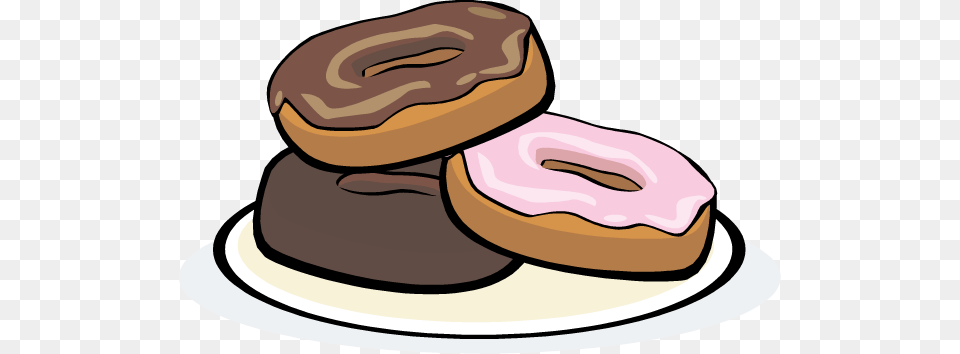 Donut Clip Art In Plate, Food, Sweets, Cream, Dessert Free Png Download