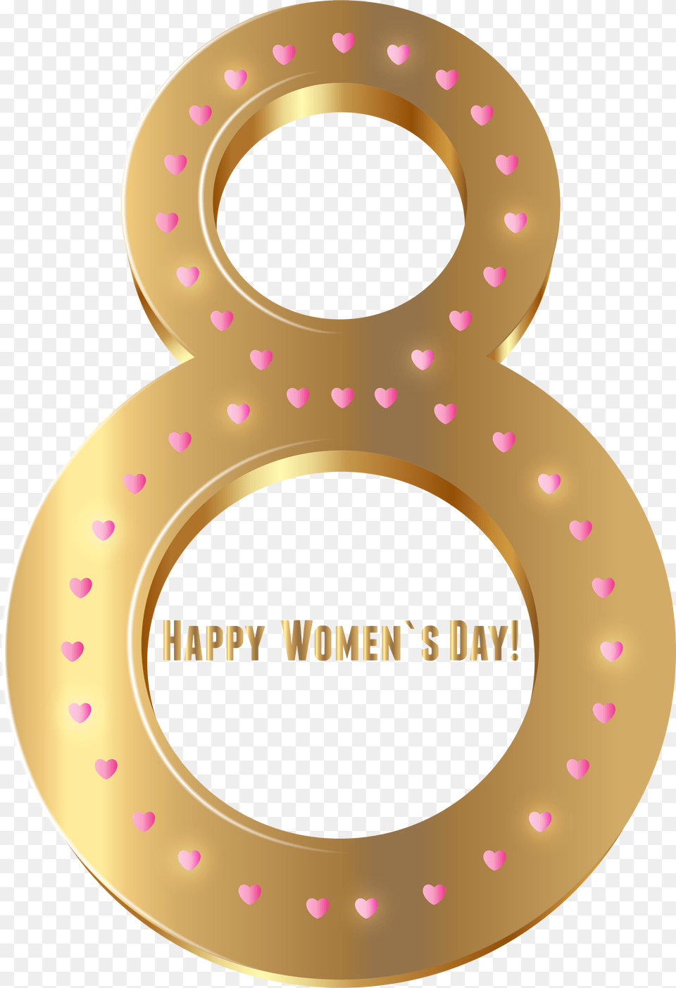 Donut Clipart Happy Birthday Happy Women39s Day In Gold, Number, Symbol, Text, Birthday Cake Free Png