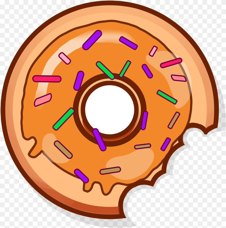 Donut Clipart Red Half Eaten Donut Clipart, Food, Sweets, Disk Free Png