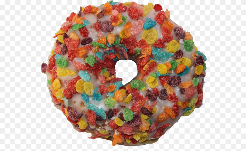 Donut Covered On Cereals, Birthday Cake, Cake, Cream, Dessert Free Png Download