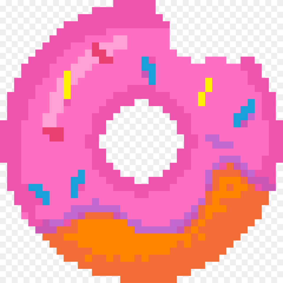 Donut Donuts Bit Sticker Cute Tumblr Strawberry Meises Donut Pixel, Food, Sweets Png Image