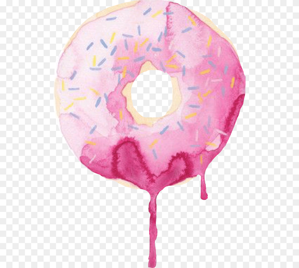 Donut Doughnut Pastry Frosting Dripping Yum Yummy Donut Watercolor, Food, Sweets, Person Free Png Download