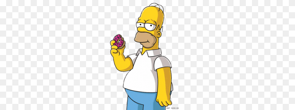 Donut Eat Homer Simpson, Baby, Person, Cartoon, Face Free Png Download