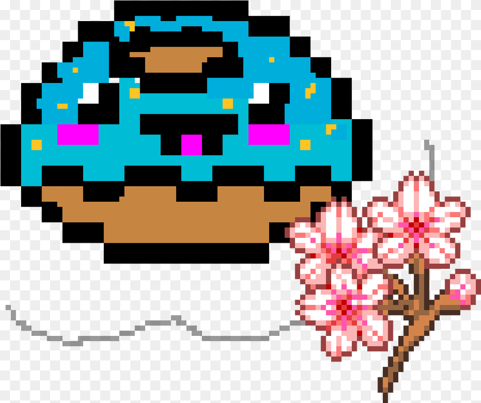 Donut Kawaii Mangekyou Sharingan Pixel Art, Flower, Plant, Clothing, Hat Png Image