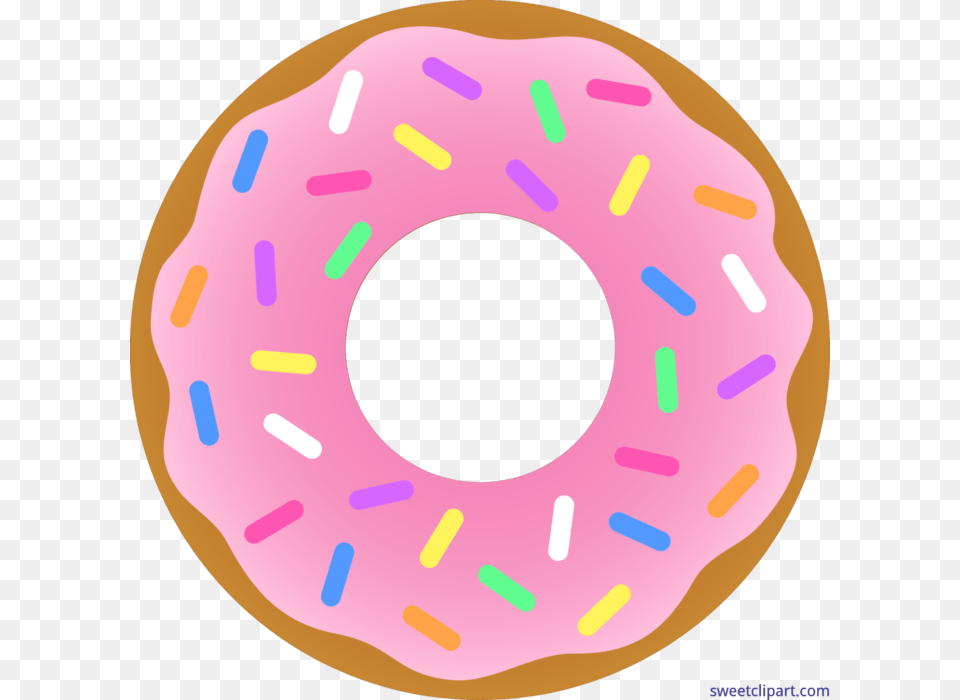 Donut Strawberry Sprinkles Clip Art, Food, Sweets, Disk Png Image