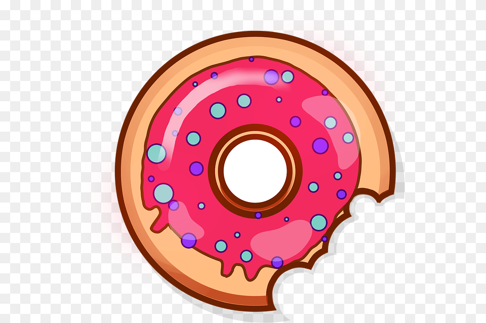 Donut Sweets Baking Food Tasty Bun Yummy Icon Bitten Donut, Machine, Spoke Png