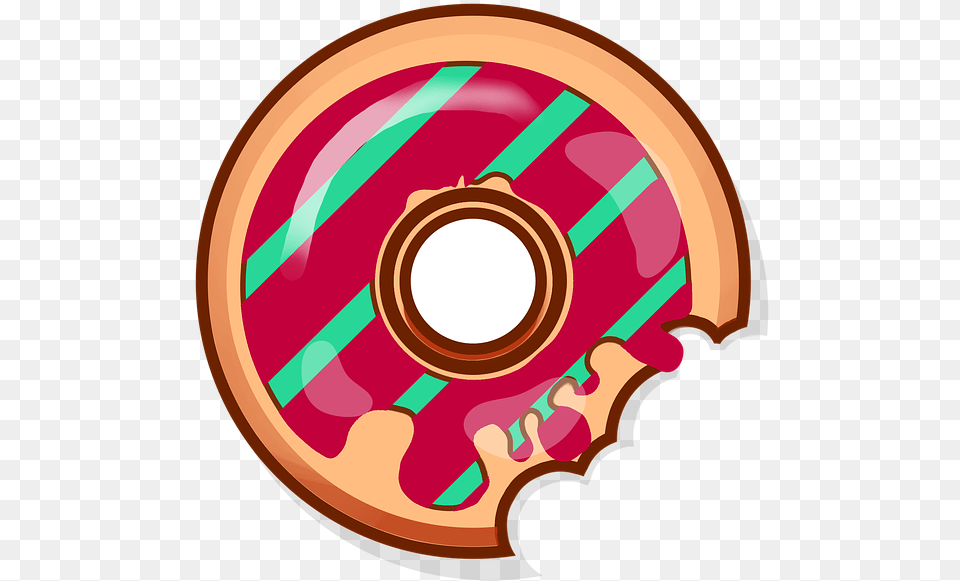 Donut Sweets Baking Food Tasty Bun Yummy Icon Doughnut, Ketchup, Disk, Dvd Free Transparent Png