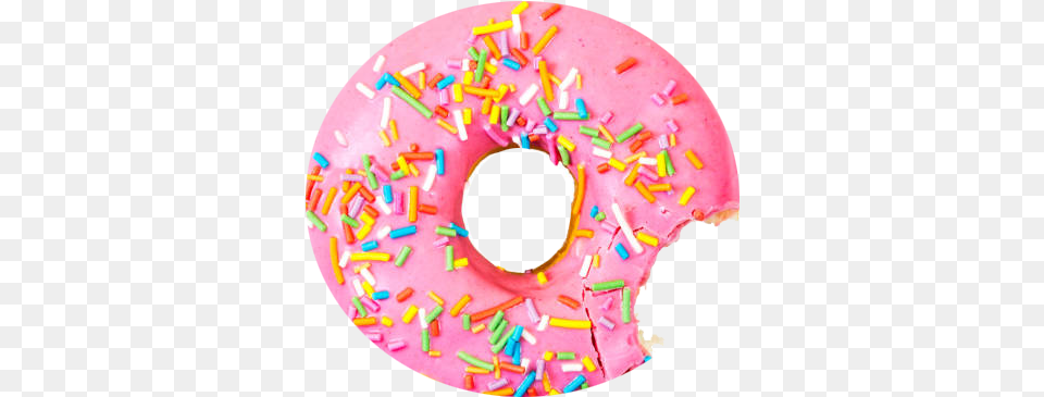 Donut With Bite Transparent Donut With Bite, Birthday Cake, Cake, Cream, Dessert Png