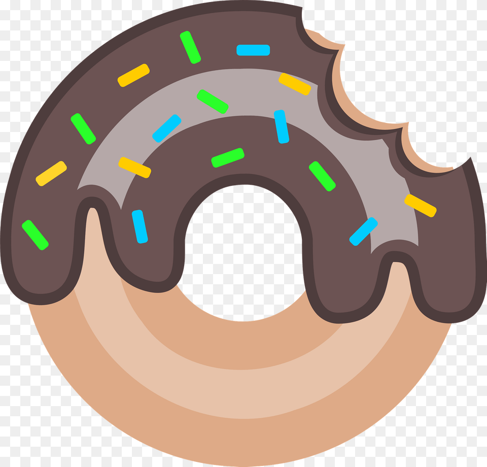 Donut With Sprinkles Bite Taken Clipart, Food, Sweets, Disk Png