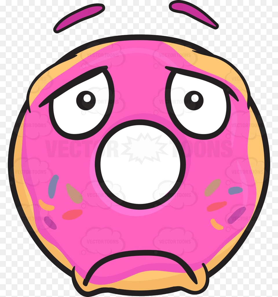 Donut X Sad Looking Depressed Emoji Cartoon Clipart Sad Donut Clipart, Food, Sweets Free Png Download