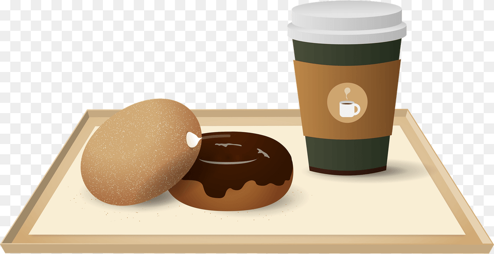 Donuts And Coffee Clipart, Cup, Disposable Cup, Food, Sweets Free Transparent Png