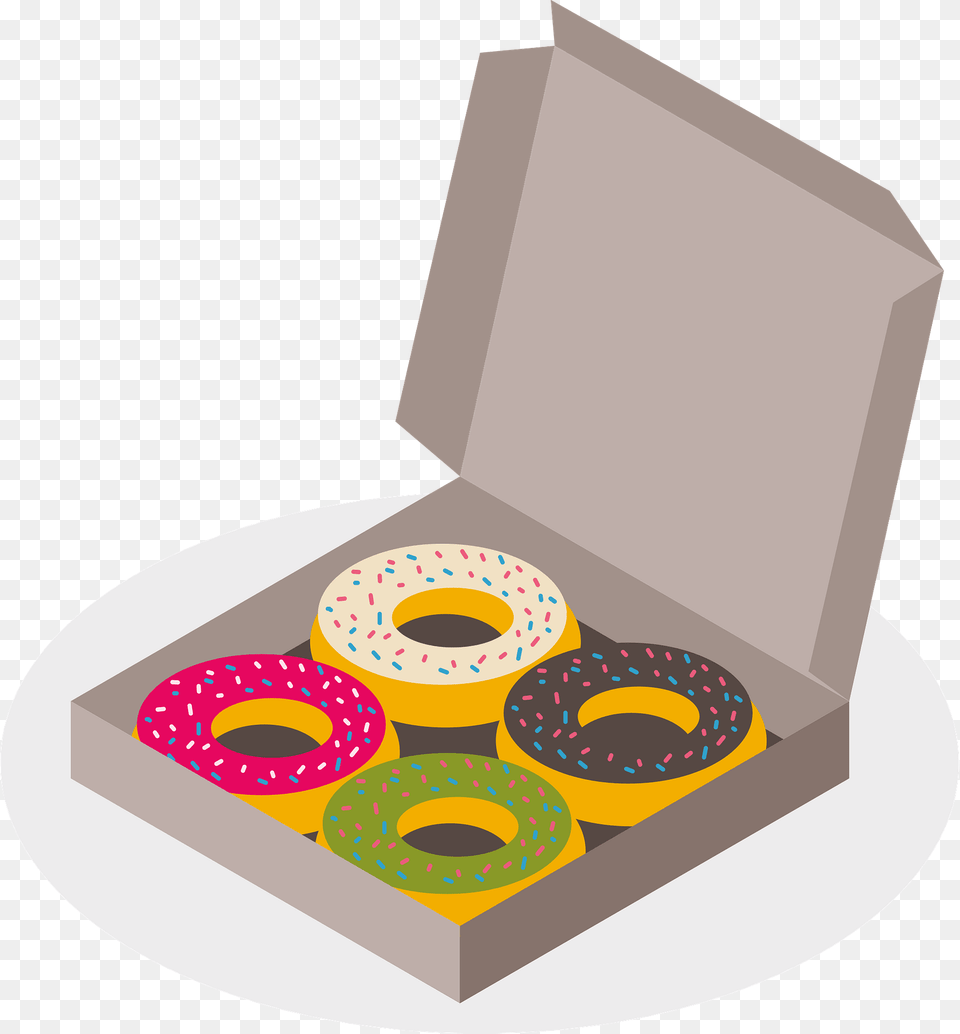 Donuts Box Clipart, Food, Sweets, Donut, Tape Png Image