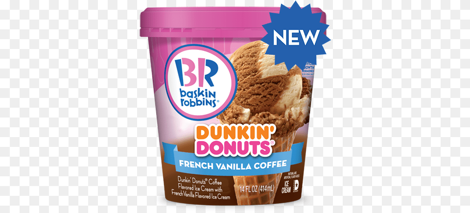 Donuts French Vanilla Coffee Baskin Robbins Dunkin Donuts Ice Cream, Dessert, Food, Ice Cream Free Png