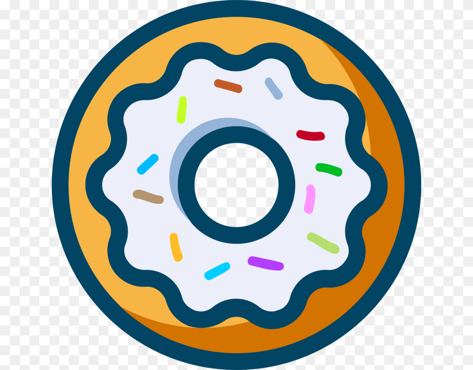 Donuts Frosting Icing Breakfast Sprinkles Confectionery Free, Food, Sweets, Donut, Disk Png