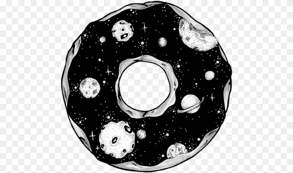 Donuts Galaxy Planet Blackandwhite Tumblr Donut Planet Black And White, Ct Scan, Food, Sweets Png